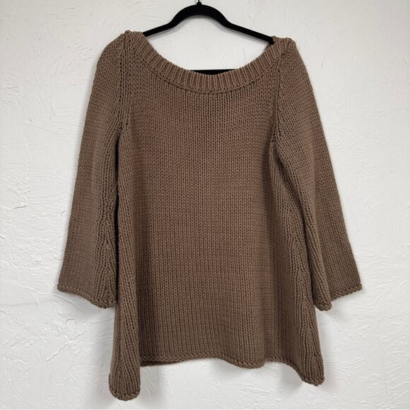 Soft Surroundings Brown Chunky Knit Oversized Sweater Womens L Lagenlook Fall - Picture 7 of 7
